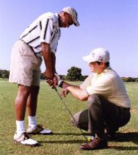 Man with a Golf Instructor